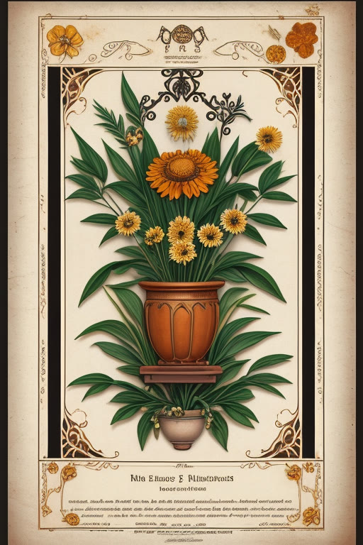 Honey (cough and wound) — art nouveau botanical