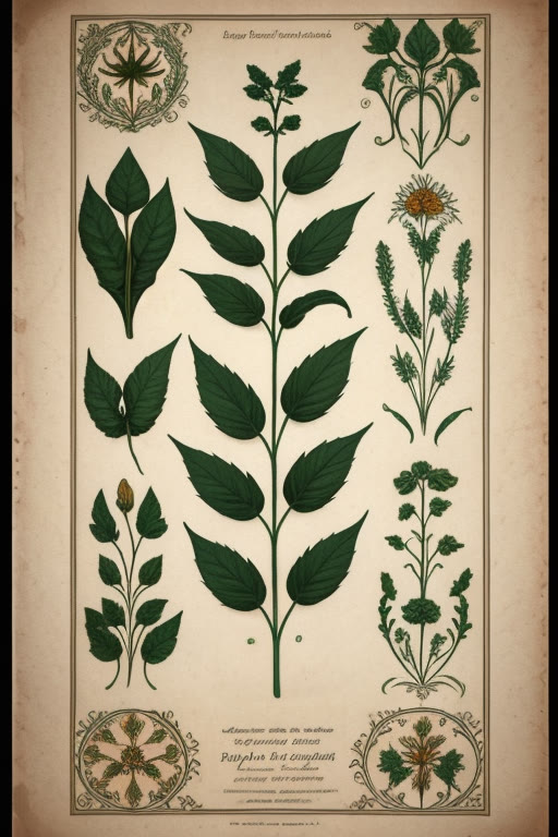 Peppermint — art nouveau botanical