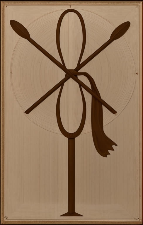 Emblem of Neith: crossed bows over a shield