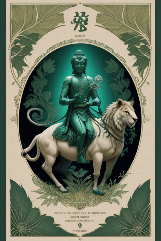 Mercury: quicksilver, emerald, Wednesday — art nouveau