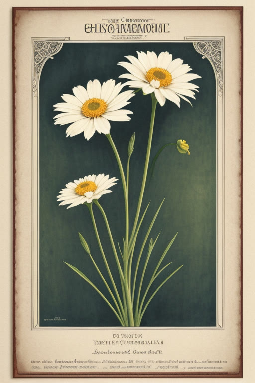 German Chamomile — art nouveau botanical